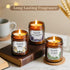 Kamria 7oz Violet Iris Sandalwood Candle, Elegant Floral Woody Aromatherapy in Amber Glass Jar, Natural Soy Wax