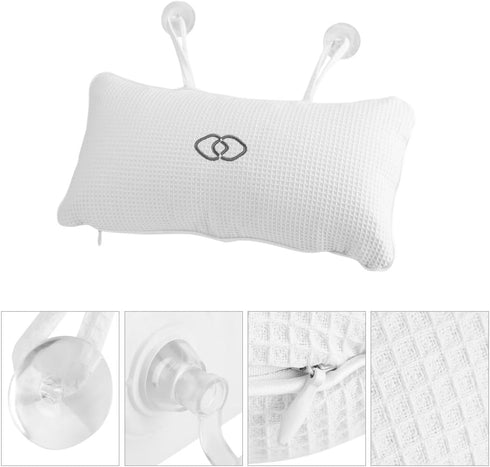 Non-Slip Bathtub Pillow | Spa Pillow Bath Cushion with Suction Cups for Head Neck Support in Spa or Bath