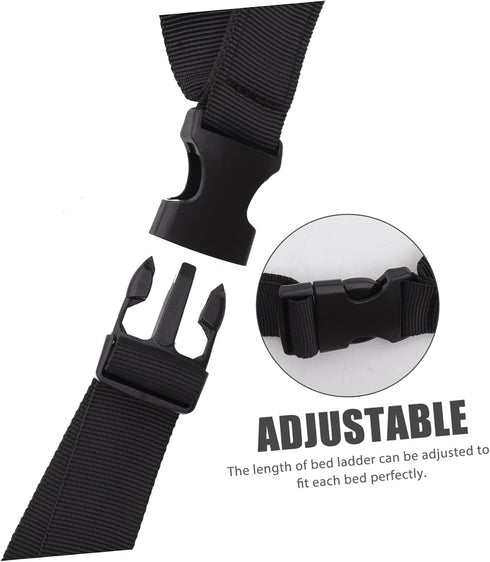 Ipetboom Adjustable Bed Ladder for Elderly Nonslip Assist Strap for Disabled Paralytic Patients Space Saving Design