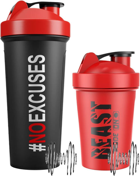 '-5 PACK- Shaker Cups for Protein Shakes | Motivational Protein Shaker Bottles, Dishwasher Safe (BrightBlend)