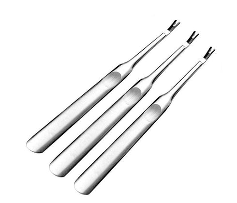 Professional Silver Stainless Steel Finger Cuticle Cleaner Fork Pusher, Nail Art Tools for Unisex