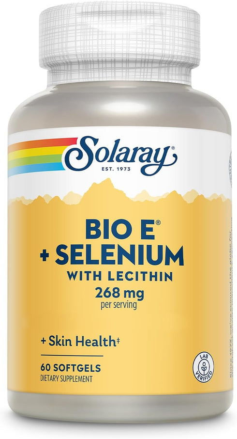 Bio Vitamin E 400 IU with Selenium 100 mcg, 60 Softgels - Thyroid and Immune Support