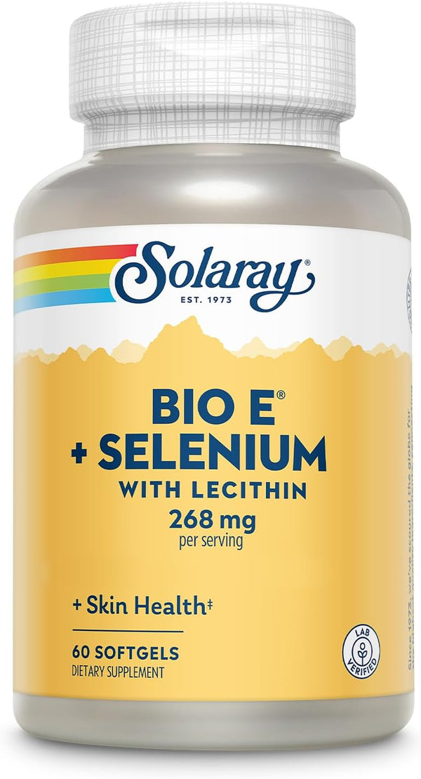 Bio Vitamin E 400 IU with Selenium 100 mcg, 60 Softgels - Thyroid and Immune Support