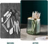 Makeup Brush Holder Organizer for Vanity, Acrylic Gold Container with Striped Design for Bathroom