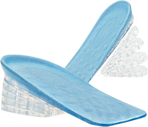Dr.Foot Adjustable 5-Layer Height Increase Insoles - Silicone Heel Cushion Inserts for Men and Women
