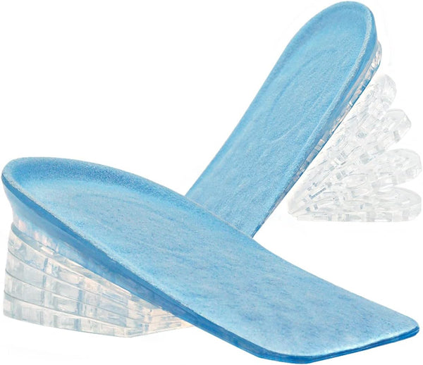Dr.Foot Adjustable 5-Layer Height Increase Insoles - Silicone Heel Cushion Inserts for Men and Women