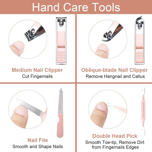 Nail Clippers Set, 7 pcs Professional Portable Manicure Kit with Luxurious Leather Case