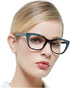 OCCI CHIARI Black Reading Glasses Women 6.0 Stylish Readers in Black Blue, Available in Multiple Strengths