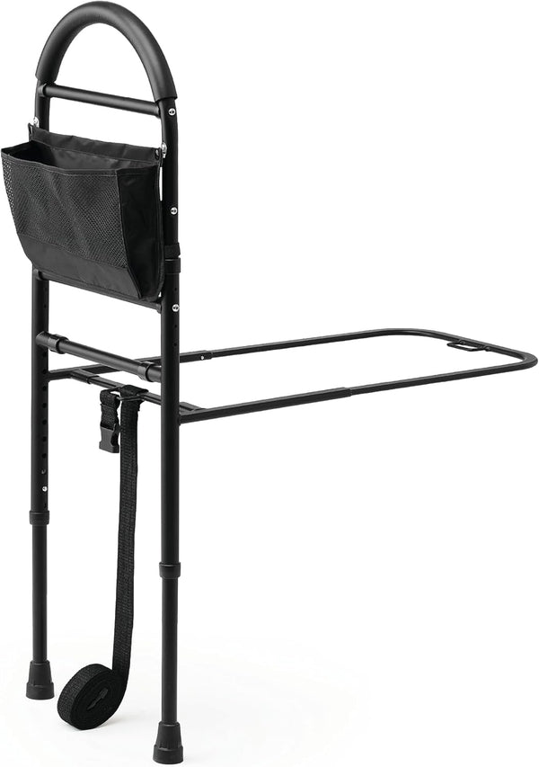 Medline Bed Assist Bar with Storage Pocket, Height Adjustable Bed Rail for