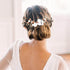 Unicra Rose Gold Flower Bride Wedding Hair Vine Pearl Bridal Hair Piece Leaf Accessories Rhinestone Headband
