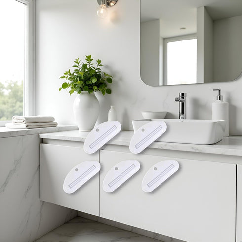 Mozff 5Pcs White Toothpaste Squeezer, Plastic Toothpaste Tube Squeezer Dispenser, Toothpaste Clips for Saving