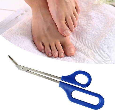 Long Handle Toenail Scissors for Seniors - Easy Reach Clipper for Thick Toe Nail with Ingrown Toenail File