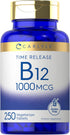 Carlyle Vitamin B12 10,000 mcg Time Release Tablets, 250 Count - Vegetarian, Non-GMO, Gluten Free