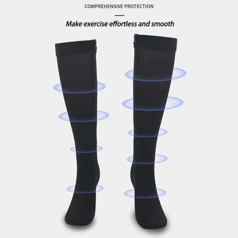Mawjom Zipper Compression Socks Closed Toe Compression Stockings for Women Men