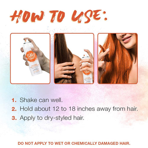 Punky Temporary Hair Color Spray - Tiger Orange, Non-Sticky, Non-Damaging Hair Dye, 3.5 oz, 2-Pack
