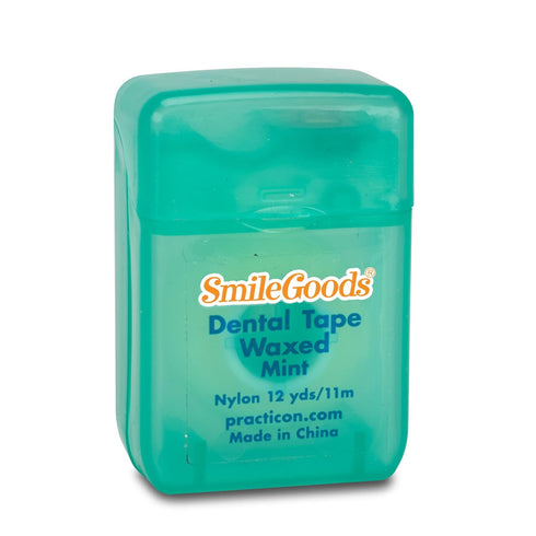 SmileGoods Mint Waxed 12 Yard Dental Tape, Shred Resistant Nylon Tape Floss, Mini Sample Size Floss for Giveaways, Travel, Kids, Adults, Patients, Bulk 72 Pack