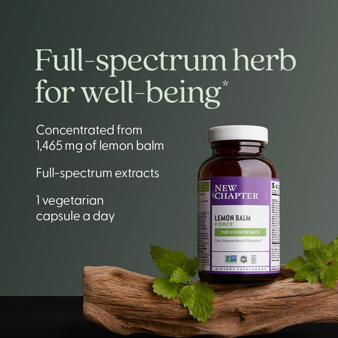 New Chapter Lemon Balm Force, Supercritical Lemon Balm for Mood & Immune Support, 30 ct Vegetarian Capsules