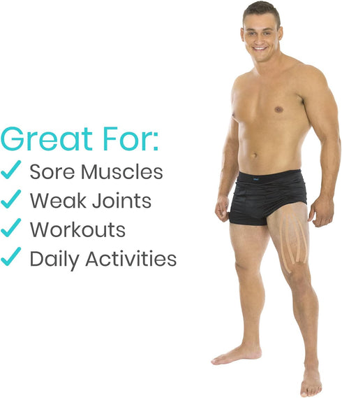 Vive Kinesiology Tape (105 Feet), Therapeutic Athletic Support Tape for Muscle and Joint Recovery, Waterproof