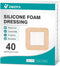ZMZPA 40Pcs Silicone Foam Dressing 4x4 Gentle Border, Waterproof Silicone Bandages for Wounds