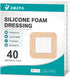 ZMZPA 40Pcs Silicone Foam Dressing 4x4 Gentle Border, Waterproof Silicone Bandages for Wounds
