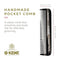 Kent FOT Black Graphite Fine Tooth Comb for Men, Handmade Pocket Comb for Travel, Styling, and Grooming