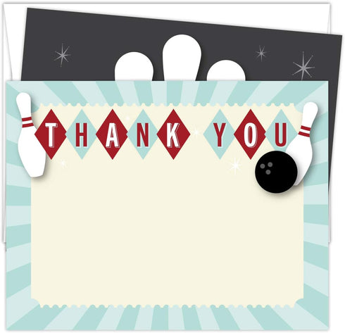 Koko Paper Co Bowling Thank You Cards. Set of 25 5.5 x