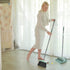 Broom and Dustpan Set with Long Handle, Dustpan Comb, Jade Green Broom and Dustpan Combo for Home