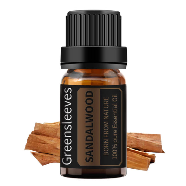 GREENSLEEVES Sandalwood Essential Oil, 0.33 Fl Oz, 100% Natural for Aromatherapy, Body Care, and Cleaning.