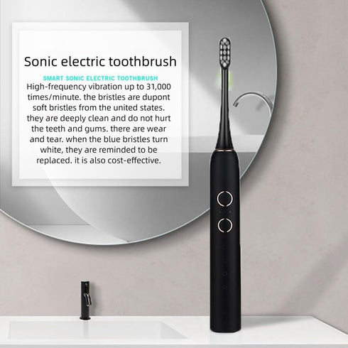 OUGEER Toothbrush,4 Modes,3 4 Heads,IPX7,Smart Sonic Electric Toothbrush for Adults,Rechargeable Electric Power Working