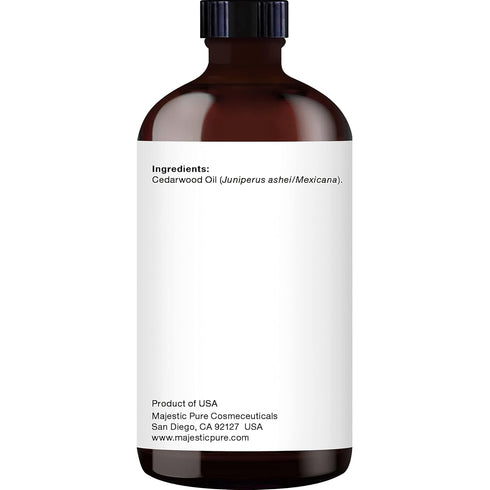 MAJESTIC PURE CEDARWOOD Essential Oil - 100% Pure and Natural, 4 Fl Oz for Hair Care and Aromatherapy