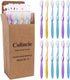 Firm Toothbrush - Extra Hard Bristle for Adult Smokers, Multicolor Transparent Travel Kit, 12 Pack