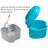 Denture Bath Case | Cup Box Holder Storage Soak Container with Strainer Basket for Travel Cleaning (Light Blue)