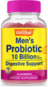 Probiotic Gummies for Men, 60 Gummies, 10 Billion CFUs, Gluten Free, Restore Digestive Balance, Reduce Bloating