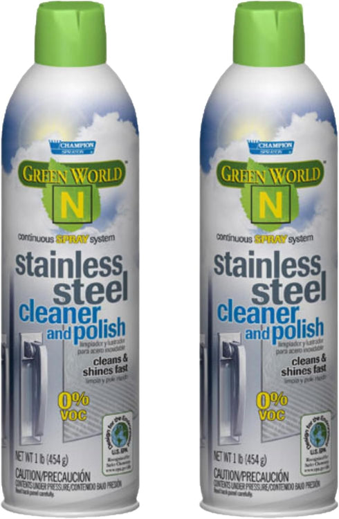 Champion Sprayon Stainless Steel Cleaner & Polish - 2 Cans, 14oz Each