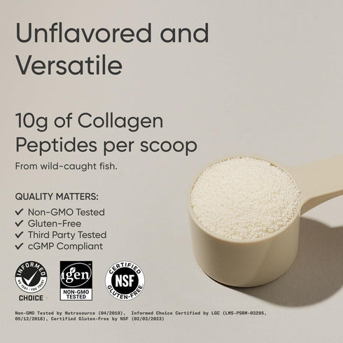 Sports Research Marine Collagen Peptides Powder - Wild-Caught Fish, Keto Certified, 34 Servings
