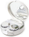Honbay Fashion Marble Contact Lens Case - Portable Kit with Mirror (Round) (Silver)
