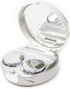 Honbay Fashion Marble Contact Lens Case - Portable Kit with Mirror (Round) (Silver)