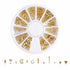 WOKOTO 8 Boxes 3D Geometry Metal Gold Nail Charms Set, Mix-Shape Nail Jewelry Decorations with 1pc Tweezers and Wax