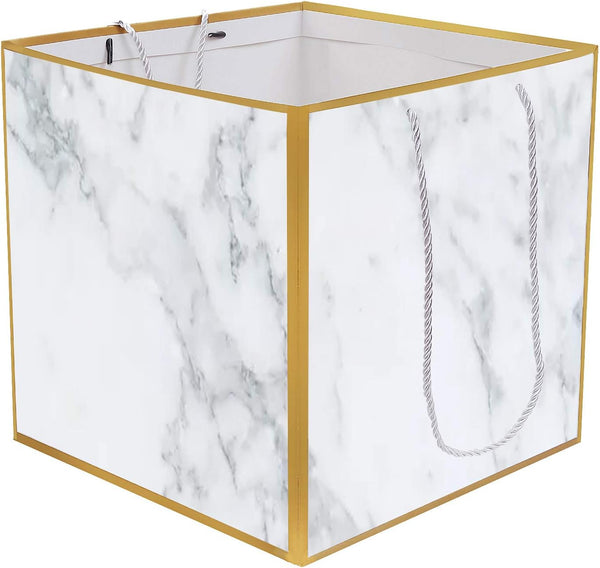 Superior Marble Extra Large Gift Bag, 11.8 inch Square Giant Reusable Gift Bag for Weddings and Birthdays