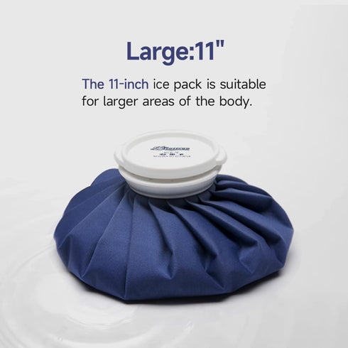 BICAREE Ice Pack for Injuries, Reusable Hot Water Bag for Hot & Cold Therapy and Pain Relief with Cover, Size 11"