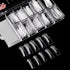 Nail Extension Form Tips, Clear 100pcs Poly Gel Acrylic Nails Mold, Dual Forms System for DIY Polish Manicure