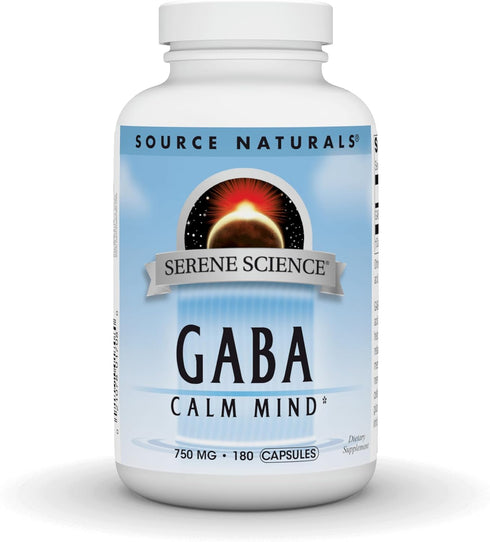 Source Naturals Serene Science GABA, 750mg, for a Calm Mind, 180 Capsules