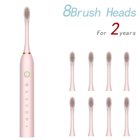 Lukern 2 Pack 8 6 42000vpm, Electric Toothbrush for Adults, with Brush Heads, Modes Sonic Electric Toothbrush
