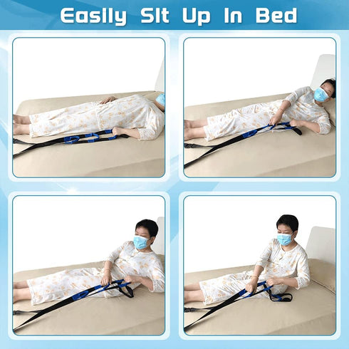 NEPPT Bed Ladder Assist - Pull Up Rope Ladder for Elderly and Seniors, Adjustable Sit Up Helper with Handle