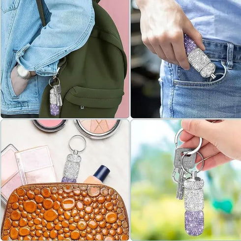 Ximimark 2pc 2-Compartment Elegant Portable Keychain Pill Box - Compact Metal Organizer, Travel-Ready & Waterproof