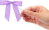 Bright Creations 100 Pack Purple Twist Tie Bows for Treat Bags, 3" Small Satin Ribbons for Craft Decoration, Gift Wrap