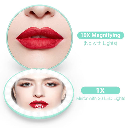 wobsion 10X Magnifying Tabletop Mirror, 4 Inch Round Glass and ABS