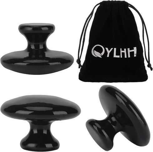 QYLHH 4 Set SPA5.5x3.5cm Pcs Mushroom Hot Massage Stones Natural Bian Warm Rocks Kit for Facial