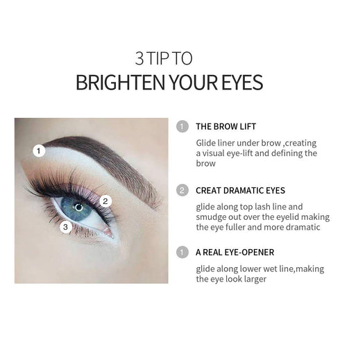 White Eyeliner Pencils for Professional Use, Soft, Waterproof, Long-Lasting Eyeshadow, Eye Brightener, Beauty Makeup
