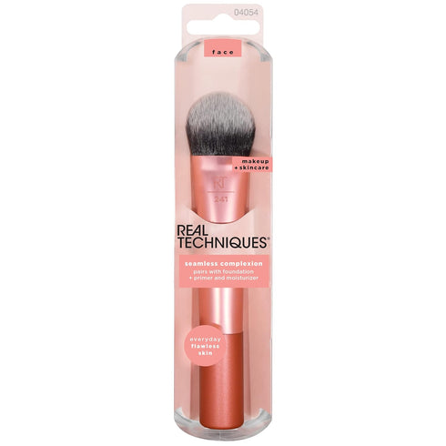 Real Techniques Seamless Complexion Makeup Brush, For Foundation, Primer, & Moisturizer, Multipurpose Makeup & Skincare Face Brush, Streak-Free, Buildable Coverage & Natural Finish, 1 Count